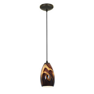 Buy oil-rubbed-bronze-with-inca-glass-and-amber-brown-shade Champagne Pendant by Access