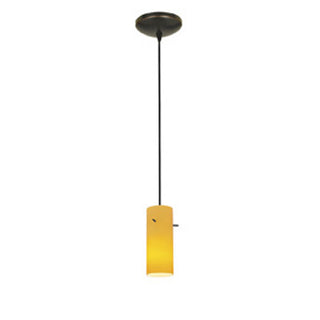 Buy oil-rubbed-bronze-with-amber-glass-and-amber-brown-shade Cylinder Pendant by Access