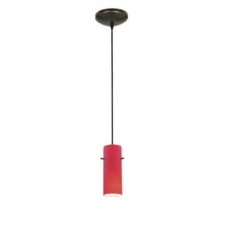 Buy oil-rubbed-bronze-with-red-glass-and-red-shade Cylinder Pendant by Access