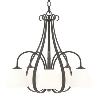 Buy natural-iron-with-opal-glass-gg-glass-and-opal-shade Sweeping Taper Chandelier by Hubbardton Forge