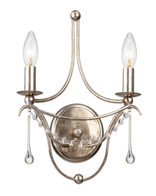 Buy antique-silver-with-glass-beads-glass Metro Outdoor (Damp) Wall Sconce by Crystorama