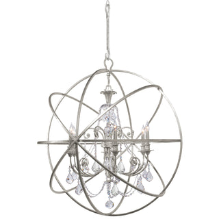 Buy olde-silver-and-clear-shade Solaris Outdoor (Damp) Chandelier by Crystorama