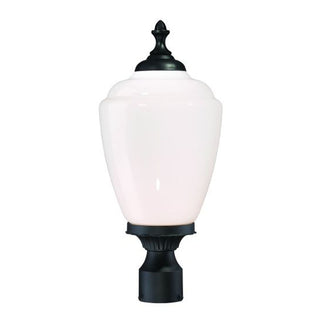 Buy matte-black-with-white-glass-and-white-shade Acorn Post Lantern by Acclaim Lighting