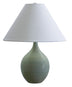 Celadon with Cream Linen Hardback Glass and White Shade