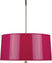 Polished Nickel with Fuchsia Ceramik Parchment Shade With Silver Mylar Lining Glass and Pink Shade