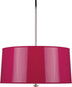 Polished Nickel with Fuchsia Ceramik Parchment Shade With Silver Mylar Lining Glass and Pink Shade