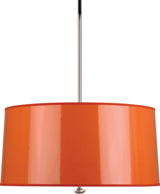Buy polished-nickel-with-orange-ceramik-parchment-shade-with-silver-mylar-lining-glass-and-orange-shade Penelope Pendant by Robert Abbey