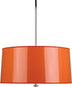 Polished Nickel with Orange Ceramik Parchment Shade With Silver Mylar Lining Glass and Orange Shade