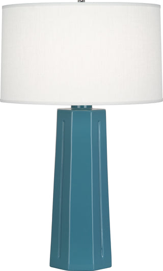 Buy steel-blue-glazed-ceramic Mason Table Lamp by Robert Abbey