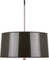 Polished Nickel with Taupe Ceramik Parchment Shade With Silver Mylar Lining Glass and Amber/Brown Shade