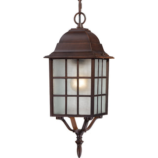 Buy rustic-bronze-with-frost-glass-and-frosted-shade Adams Outdoor (Damp) Hanging Lanterns by Nuvo Lighting