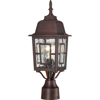 Buy rustic-bronze-with-clear-water-glass-and-clear-shade Banyan Outdoor (Wet) Post Lantern by Nuvo Lighting