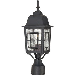 Buy textured-black-with-clear-water-glass-and-clear-shade Banyan Outdoor (Wet) Post Lantern by Nuvo Lighting