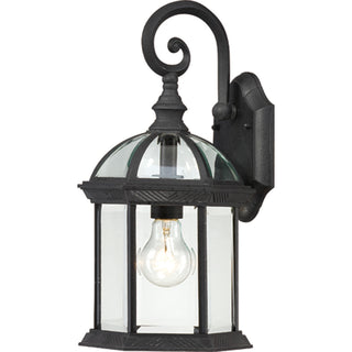 Buy textured-black-with-clear-beveled-glass-and-clear-shade Boxwood Outdoor (Wet) Wall Lantern by Nuvo Lighting