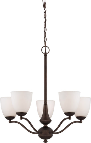 Buy prairie-bronze-with-frost-glass-and-frosted-shade Patton Chandelier by Nuvo Lighting