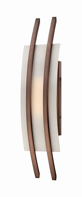 Buy hazel-bronze-with-frost-glass-and-frosted-shade Trax Outdoor (Damp) Sconce by Nuvo Lighting