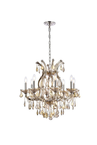 Buy golden-teak-and-amber-brown-shade Maria Theresa Chandelier by Elegant Lighting