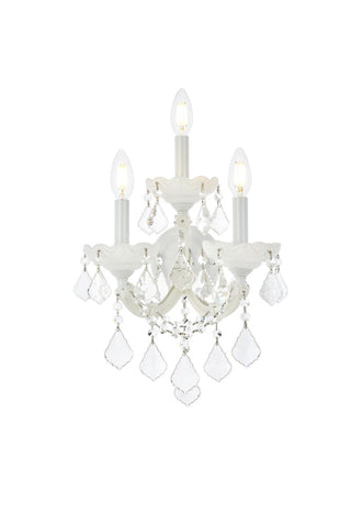Buy white-and-clear-shade Maria Theresa Outdoor (Damp) Sconce by Elegant Lighting
