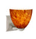 Satin Nickel with Amber Cloud 5.5``x 6.325``x 6.325`` Glass and Amber/Brown Shade