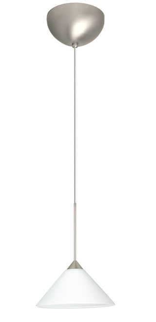 Buy satin-nickel-with-white-2-5-x-5-5-x-5-5-glass-and-white-shade Kona Pendant by Besa