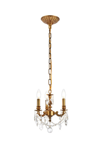 Buy french-gold-and-clear-shade Lillie Pendant by Elegant Lighting
