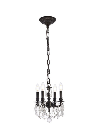 Buy dark-bronze-and-clear-shade Lillie Pendant by Elegant Lighting