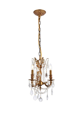 Buy french-gold-and-clear-shade Rosalia Pendant by Elegant Lighting