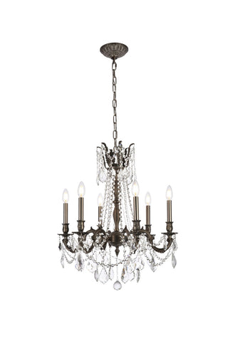 Buy pewter-and-clear-shade Rosalia Chandelier by Elegant Lighting