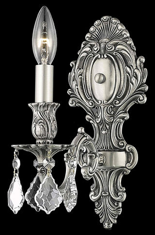 Buy pewter-and-clear-shade Monarch Outdoor (Damp) Sconce by Elegant Lighting