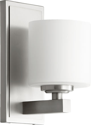 Buy satin-nickel Cylinder Lighting Series Outdoor (Damp) Sconce by Quorum