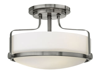 Buy brushed-nickel-with-etched-opal-glass-and-opal-shade Harper Semi-Flush Mount Ceiling Light by Hinkley