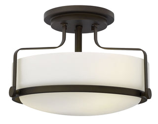 Buy oil-rubbed-bronze-with-etched-opal-glass-and-opal-shade Harper Semi-Flush Mount Ceiling Light by Hinkley