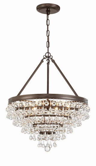 Buy vibrant-bronze-with-glass-drops-glass-and-clear-shade Calypso Outdoor (Damp) Chandelier by Crystorama