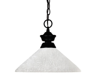 Buy matte-black-with-white-linen-glass-and-white-shade Shark Pendant by Z-Lite