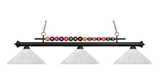 Buy matte-black-with-white-linen-glass-and-white-shade Shark Billiard by Z-Lite