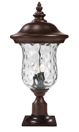 Buy bronze-with-clear-waterglass-glass-and-clear-textured-shade Armstrong Outdoor (Wet) Post Lantern by Z-Lite