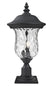 Black with Clear Waterglass Glass and Clear Textured Shade