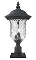 Black with Clear Waterglass Glass and Clear Textured Shade