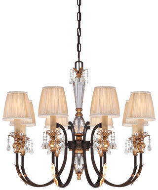 Buy french-bronze-with-gold-leaf-highlights Bella Cristallo Chandelier by Metropolitan