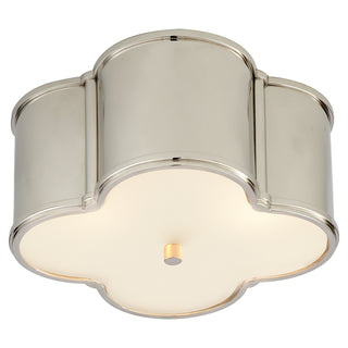 Buy polished-nickel Basil Outdoor (Damp) Flush Mount Ceiling Light by Visual Comfort Signature