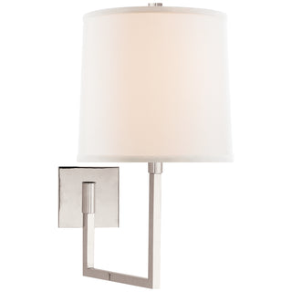 Buy polished-nickel-with-9-5-x-10-x-9-5-linen-glass-and-white-shade Aspect Sconce by Visual Comfort Signature