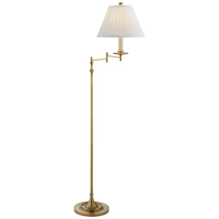 Buy antique-burnished-brass-with-6-x-12-x-8-5-silk-glass-and-white-shade Dorchester Floor Lamp by Visual Comfort Signature