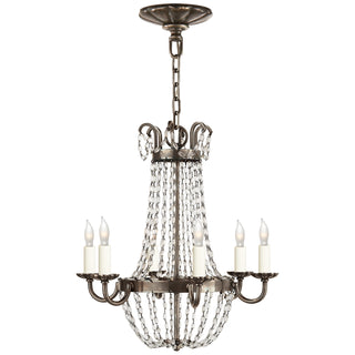Buy sheffield-silver-with-seeded-glass-glass-and-clear-seedy-shade Paris Flea Market Chandelier by Visual Comfort Signature