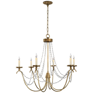 Buy antique-burnished-brass-with-seeded-glass-glass-and-clear-seedy-shade Marigot Chandelier by Visual Comfort Signature