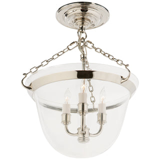 Buy polished-nickel Country Bell Jar Outdoor (Damp) Flush Mount Ceiling Light by Visual Comfort Signature