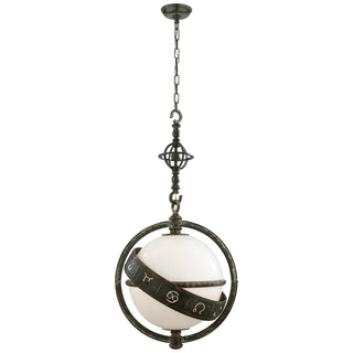 Buy bronze-with-white-glass-glass-and-white-shade Zodiac Lantern by Visual Comfort Signature