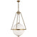 Antique-Burnished Brass with White Glass Glass and White Shade