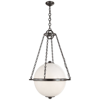 Buy bronze-with-white-glass-glass-and-white-shade Modern Globe Lantern by Visual Comfort Signature