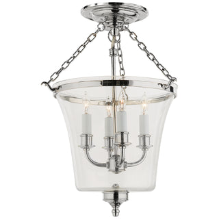 Buy polished-nickel-with-clear-glass-glass-and-clear-shade Sussex Bell Jar Semi-Flush Mount Ceiling Light by Visual Comfort Signature