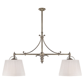 Buy antique-nickel-with-11-5-x-15-5-x-10-linen-glass-and-white-shade Sloane Pendant by Visual Comfort Signature